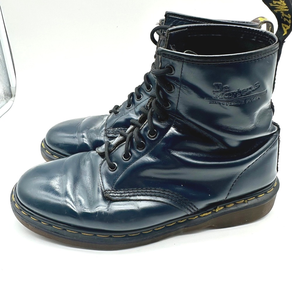 Vintage 90s Dr. Martens 1460 Navy Blue Boots - Made in England - UK 10 / US 11